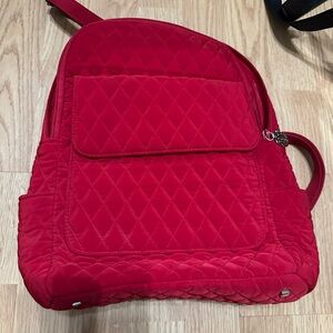 Like New Vera Bradley Quilted Red Backpack